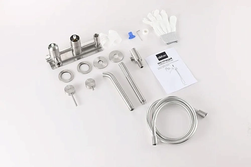 Смеситель для ванны ABBER Wasser Kreis 316 AF8130BST скрытого монтажа, сталь брашированная Смеситель для ванны ABBER Wasser Kreis 316 AF8130BST скрытого монтажа, сталь брашированная