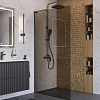 Душевая перегородка BelBagno UNO-L-1-TB-100-BR-GM 100 см, профиль оружейная сталь, стекло тонированная бронза Душевая перегородка BelBagno UNO-L-1-TB-100-BR-GM 100 см, профиль оружейная сталь, стекло тонированная бронза
