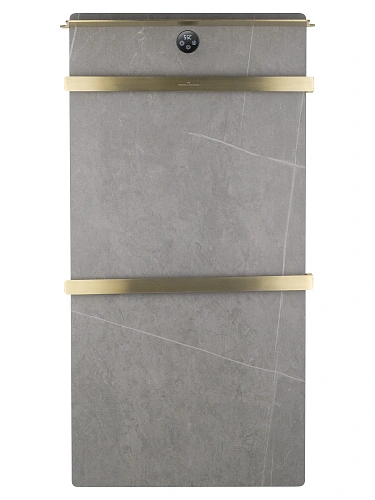 Полотенцесушитель электрический Wonzon & Woghand STUTTGART (WW-A504G-BG) с каменной плитой серый мрамор, брашированное золото Полотенцесушитель электрический Wonzon & Woghand STUTTGART (WW-A504G-BG) с каменной плитой серый мрамор, брашированное золото