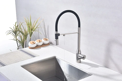 Смеситель для кухни Paulmark Magneto One брашированная сталь Ma213188-BS Смеситель для кухни Paulmark Magneto One брашированная сталь Ma213188-BS