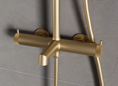 Душевая система Vincea Rim VSFS-2RM1BG с изливом, брашированное золото Душевая система Vincea Rim VSFS-2RM1BG с изливом, брашированное золото