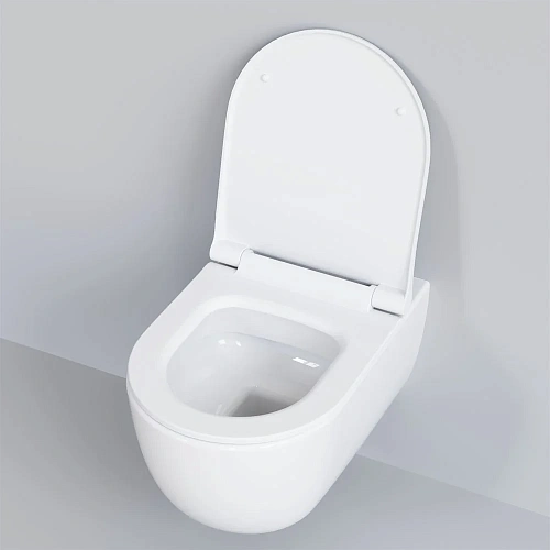 Унитаз подвесной Abner 103T20001R (545x360x330) белый безободковый с тонкой крышкой 103T20001R-102T20001S Унитаз подвесной Abner 103T20001R (545x360x330) белый безободковый с тонкой крышкой 103T20001R-102T20001S