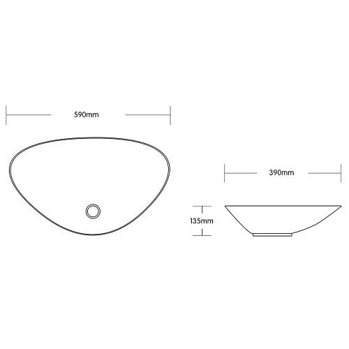 Раковина Ceruttispa CR7025M 590х390х135 накладная, белая, асимметричная Раковина Ceruttispa CR7025M 590х390х135 накладная, белая, асимметричная