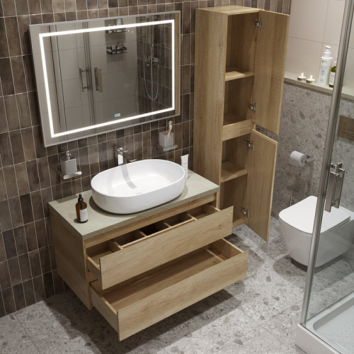 Тумба со столешницей и раковиной BelBagno KRAFT 100 kraft100rnn-kepmco-1084-set подвесная KRAFT100RNN-KEPMCO-1084-SET Тумба со столешницей и раковиной BelBagno KRAFT 100 kraft100rnn-kepmco-1084-set подвесная KRAFT100RNN-KEPMCO-1084-SET