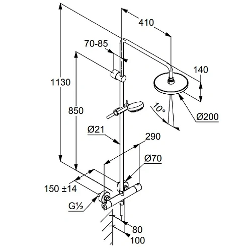 Душевая система Kludi Logo DUAL SHOWER SYSTEM с термостатом 6809405-00 Душевая система Kludi Logo DUAL SHOWER SYSTEM с термостатом 6809405-00