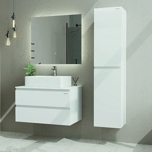 Тумба под раковину Onika Алеста 80 см 108065 подвесная, белая (для накладной) Тумба под раковину Onika Алеста 80 см 108065 подвесная, белая (для накладной)