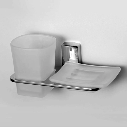 Мыльница WasserKRAFT Leine K-5026 Держатель стакана и мыльницы хром Мыльница WasserKRAFT Leine K-5026 Держатель стакана и мыльницы хром