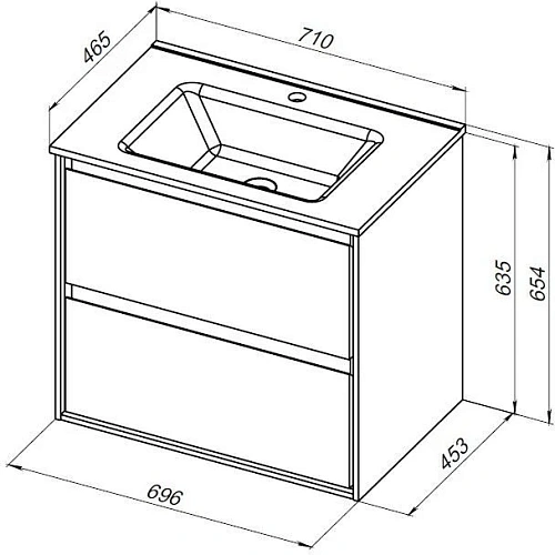 Тумба под раковину Aquanet Милан 70 дуб рошелье 00336373 подвесная Тумба под раковину Aquanet Милан 70 дуб рошелье 00336373 подвесная