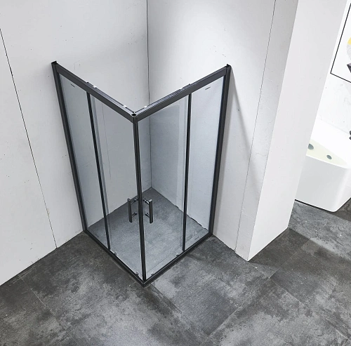 Душевой уголок Timo Imwei YL-9002B 90x90 с поддоном, стекло матовое, профиль черный Душевой уголок Timo Imwei YL-9002B 90x90 с поддоном, стекло матовое, профиль черный