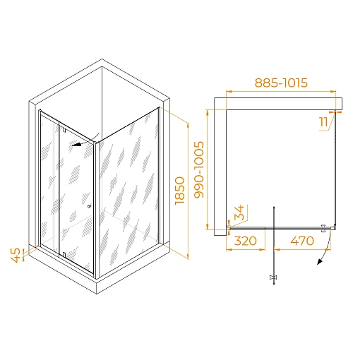 Душевой уголок RGW PA-44 (PA-02 + Z-050-1) 900x1000 мм 41084490-011 хром Easy Clean Душевой уголок RGW PA-44 (PA-02 + Z-050-1) 900x1000 мм 41084490-011 хром Easy Clean