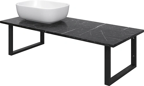 Комплект мебели DIWO Элиста 120 чёрный мрамор, с раковиной Moduo 50 Square (комплект, гарнитур) 5559 555918 Комплект мебели DIWO Элиста 120 чёрный мрамор, с раковиной Moduo 50 Square (комплект, гарнитур) 5559 555918