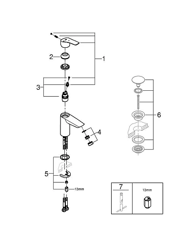 Смеситель для раковины GROHE Eurosmart S-Size (32154003) Смеситель для раковины GROHE Eurosmart S-Size (32154003)