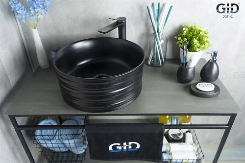 Раковина Gid Bm969 53334 накладная черная матовая 41x41x18 Раковина Gid Bm969 53334 накладная черная матовая 41x41x18