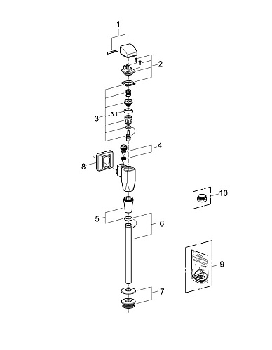 Смывное устройство для писсуара GROHE (37437000) Смывное устройство для писсуара GROHE (37437000)