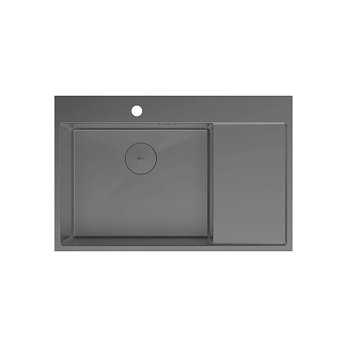 Кухонная мойка Lemark KEZADRA 780L из нержавеющей стали, с крылом (чаша слева), графит 9936151 Кухонная мойка Lemark KEZADRA 780L из нержавеющей стали, с крылом (чаша слева), графит 9936151