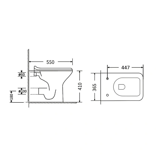 Унитаз приставной Agger AT02200 безободковый, сиденье с микролифтом Унитаз приставной Agger AT02200 безободковый, сиденье с микролифтом