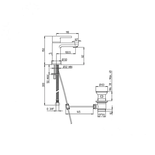 Смеситель для раковины Paini Morgana 73CR211KM с донным клапаном, хром Смеситель для раковины Paini Morgana 73CR211KM с донным клапаном, хром