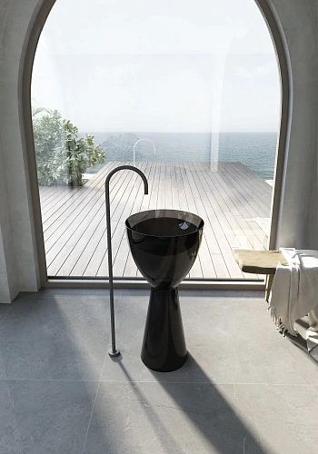 Раковина ABBER Kristall AT2703Onyx отдельностоящая, прозрачная, черная Раковина ABBER Kristall AT2703Onyx отдельностоящая, прозрачная, черная