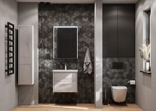 Зеркальный шкаф Roca Ronda 60 белый матовый/бетон ZRU9303007 Зеркальный шкаф Roca Ronda 60 белый матовый/бетон ZRU9303007