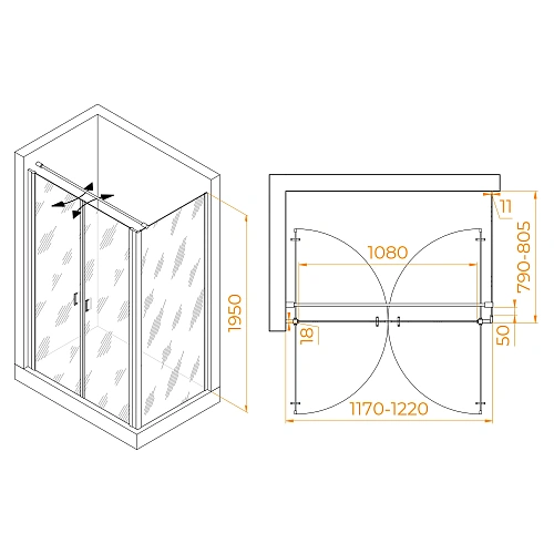 Душевой уголок RGW PA-144B (PA-104B+Z-050-2B+O-104B) 1200x800 мм 060814428-014 черный Easy Clean Душевой уголок RGW PA-144B (PA-104B+Z-050-2B+O-104B) 1200x800 мм 060814428-014 черный Easy Clean