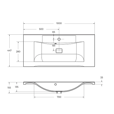 Раковина BelBagno BB1000/445-LV-MR-PR 1000x450 Раковина BelBagno BB1000/445-LV-MR-PR 1000x450