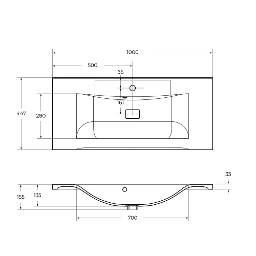 Раковина BelBagno BB1000/445-LV-MR-PR 1000x450 Раковина BelBagno BB1000/445-LV-MR-PR 1000x450