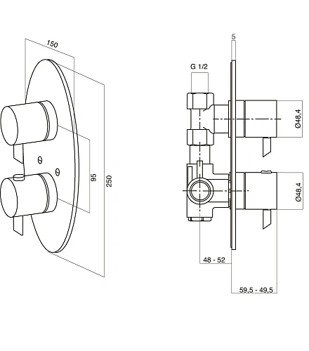 Смеситель для душа AM.PM Awe F1590000 с термостатом Смеситель для душа AM.PM Awe F1590000 с термостатом