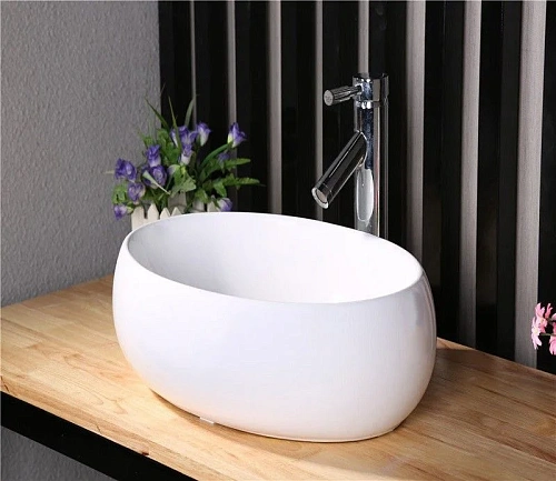 Раковина CeramaLux 9030B накладная, белый Раковина CeramaLux 9030B накладная, белый