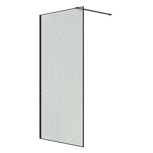 Душевая перегородка Niagara Nova NG-781-10BLACK (100х200) черный матовый, стекло эффект битого стекла Душевая перегородка Niagara Nova NG-781-10BLACK (100х200) черный матовый, стекло эффект битого стекла