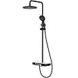 Душевая система BERGES MORANS 075002 с изливом и термостатом, черный матовый Душевая система BERGES MORANS 075002 с изливом и термостатом, черный матовый