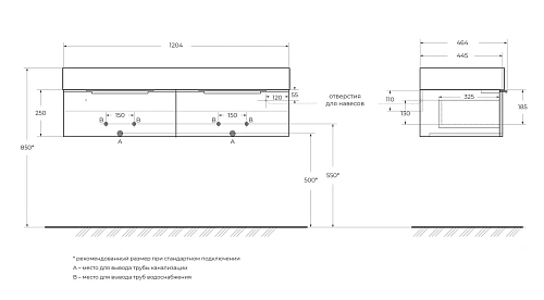 Тумба под раковину CEZARES PREMIUM 55426 Plisse Bianco opaco 500x440 подвесная Тумба под раковину CEZARES PREMIUM 55426 Plisse Bianco opaco 500x440 подвесная