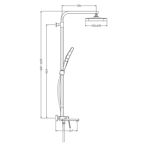 Душевая система Raglo R51.24.03, золотой сатин Душевая система Raglo R51.24.03, золотой сатин