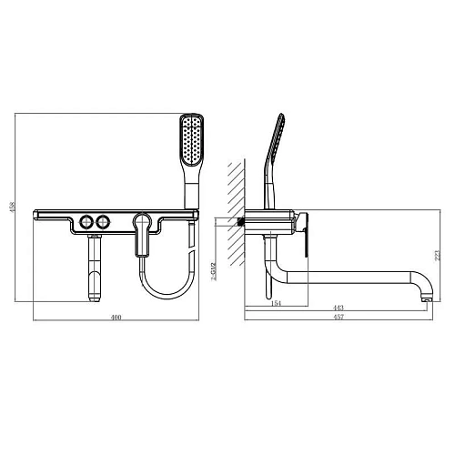 Смеситель для ванны D&K Berlin Steinbeis DA1443316 Смеситель для ванны D&K Berlin Steinbeis DA1443316
