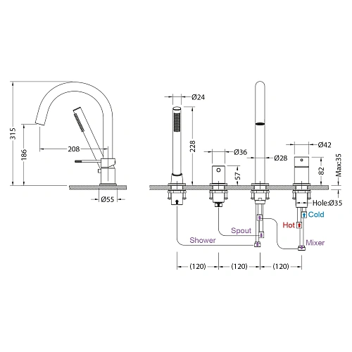 Смеситель на борт ванны Timo Saona 2320/17Y золото матовое Смеситель на борт ванны Timo Saona 2320/17Y золото матовое
