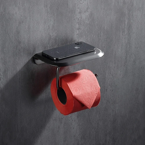 Держатель туалетной бумаги с полкой для телефона ABBER Nord AA1530NG никель Держатель туалетной бумаги с полкой для телефона ABBER Nord AA1530NG никель