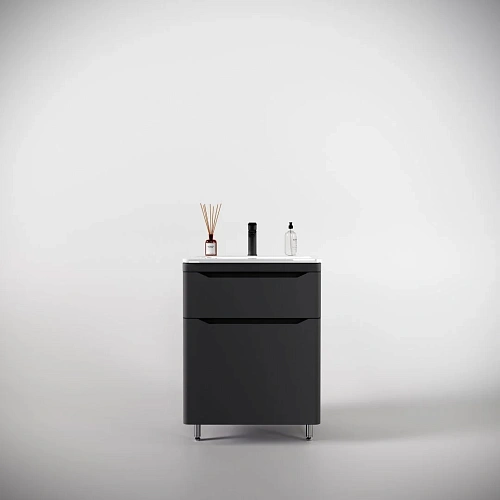 Тумба под раковину Style Line Марелла 60 Люкс антискрейтч серый, PLUS напольная СС-00002397 Тумба под раковину Style Line Марелла 60 Люкс антискрейтч серый, PLUS напольная СС-00002397