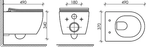 Комплект STWORKI Унитаз подвесной Ceramica Nova Play CN3001 безободковый + Система инсталляции для у 555387 Комплект STWORKI Унитаз подвесной Ceramica Nova Play CN3001 безободковый + Система инсталляции для у 555387