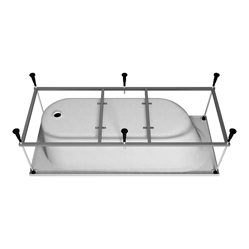 Акриловая ванна Vincea VBT-2B170-FR с каркасом 1700x700x480, пристенная, белая Акриловая ванна Vincea VBT-2B170-FR с каркасом 1700x700x480, пристенная, белая