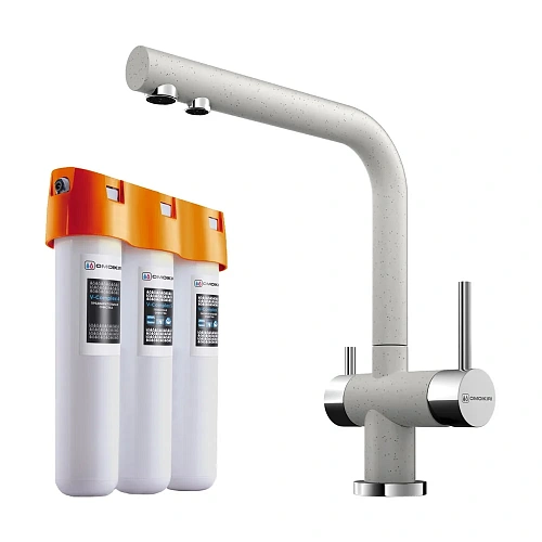 Смеситель для кухни Omoikiri Nagano-EV + Pure drop Lite с фильтром 4065.8028 Смеситель для кухни Omoikiri Nagano-EV + Pure drop Lite с фильтром 4065.8028