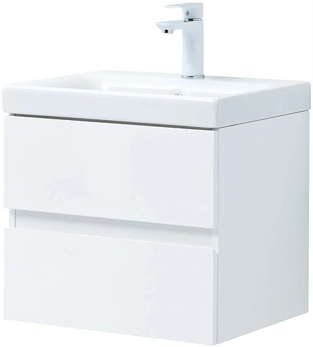 Тумба под раковину Aquanet Беркли 50 белый глянец (2 ящика) 00302347 Тумба под раковину Aquanet Беркли 50 белый глянец (2 ящика) 00302347