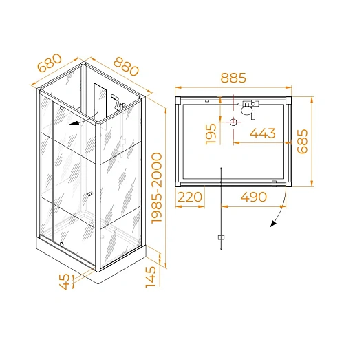 Душевая кабина RGW Andaman AN-207 700x900 мм 411320779-95 Душевая кабина RGW Andaman AN-207 700x900 мм 411320779-95