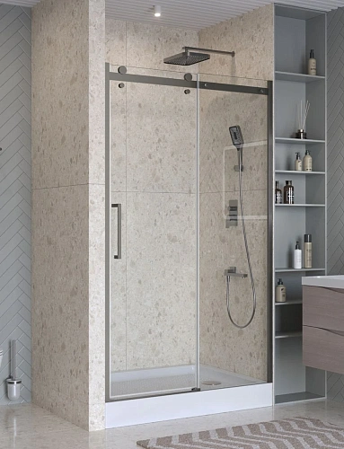 Душевая дверь BelBagno MARINO-2-BF-1-130-C-GM 130 см, профиль оружейная сталь, стекло прозрачное Душевая дверь BelBagno MARINO-2-BF-1-130-C-GM 130 см, профиль оружейная сталь, стекло прозрачное