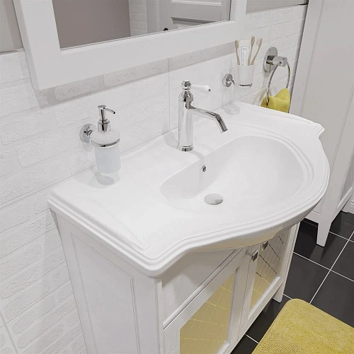 Тумба с раковиной STWORKI Хельсингборг 85 белая 482178 Тумба с раковиной STWORKI Хельсингборг 85 белая 482178