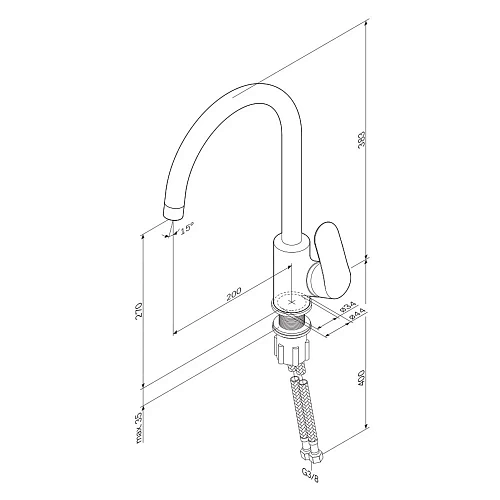Смеситель для кухни AM.PM Like F8007133 элегантный белый Смеситель для кухни AM.PM Like F8007133 элегантный белый
