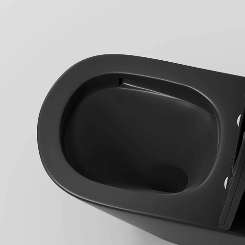 Унитаз напольный GROSSMAN GR-4450BMSQ 60,5x38x82,5 черный матовый, безободковый, торнадо с тонкой крышкой Унитаз напольный GROSSMAN GR-4450BMSQ 60,5x38x82,5 черный матовый, безободковый, торнадо с тонкой крышкой