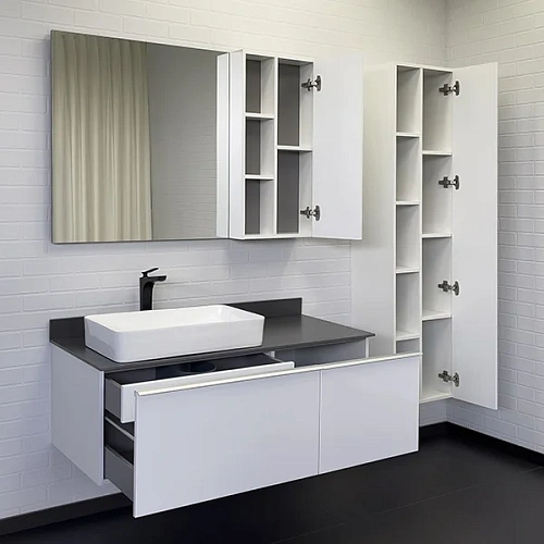 Тумба с раковиной Comforty Милан-120 00-00014697 белая с графитовой столешницей и раковиной Comforty 78189 Тумба с раковиной Comforty Милан-120 00-00014697 белая с графитовой столешницей и раковиной Comforty 78189