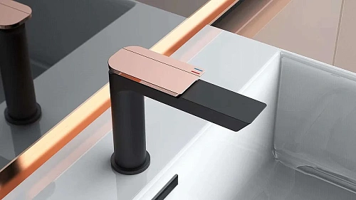 Смеситель для раковины BOCH MANN COMO BG XL BM9632 черный, ручка золото, высокий Смеситель для раковины BOCH MANN COMO BG XL BM9632 черный, ручка золото, высокий