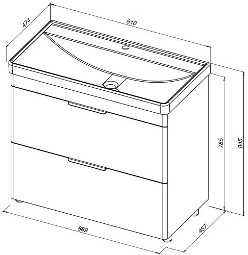 Тумба с раковиной Aquanet Ирис new 90 00342094 напольная белый глянец Тумба с раковиной Aquanet Ирис new 90 00342094 напольная белый глянец