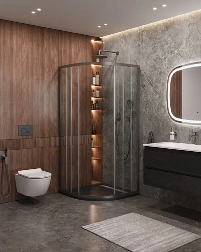 Душевой уголок CEZARES MOLVENO-R-2-100-C-GM-IV цвет профиля оружейная сталь стекло прозрачное 1000x1000 мм Душевой уголок CEZARES MOLVENO-R-2-100-C-GM-IV цвет профиля оружейная сталь стекло прозрачное 1000x1000 мм