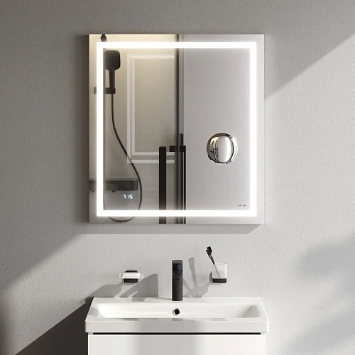 Зеркало AM.PM Gem M91AMOX0653WG с LED-подсветкой, часами 65 см Зеркало AM.PM Gem M91AMOX0653WG с LED-подсветкой, часами 65 см